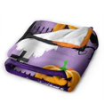 UltraSoft Micro Fleece Blanket,Happy Halloween Pumpkin Bats Ghost Tree