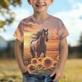 thumbnail image 2 of Byoo Tween Boy Horse Print Crew Neck T Shirt Short Sleeve Nature Basic Tee Pullover Top, 2 of 5