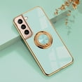 thumbnail image 1 of Tarise for Samsung Galaxy S22 Ultra 5G Phone Case with Ring Holder, Kickstand Magnetic Plating Frame TPU Shockproof Anti-Scratch Slim Girls Women Men Case Cover for Samsung S22 Ultra 5G, Mint, 1 of 12