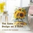 thumbnail image 3 of Sunflower Throw Pillow Covers 20x20 Inch Purple Yellow Summer Vase Floral Decorative Pillow Case Cotton Linen Cushion Cover Set of 2, Outdoor Sofa Couch Farmhouse Home Decor, 3 of 6