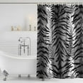thumbnail image 2 of Polyester Fabric Leopard Stripes Shower Curtain, Vintage Black White Animals Texture Waterproof Bathtub Curtain Bathroom Decor Set with Hooks 60 x 72 Inches, 2 of 6
