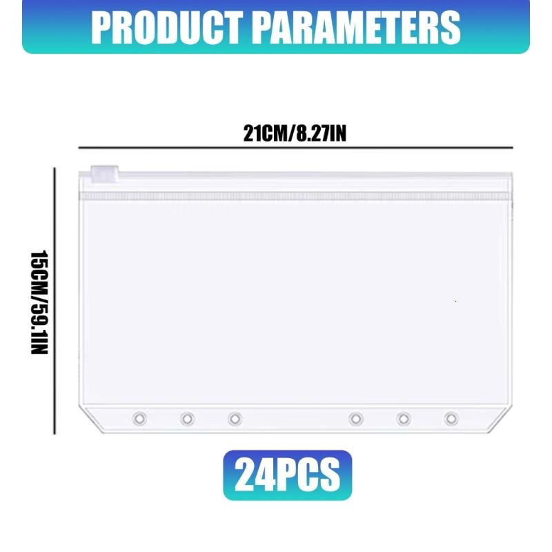 CEORPER Three Holes File Bag Binders File Pocket Blinder Pouches Zipper File Folders