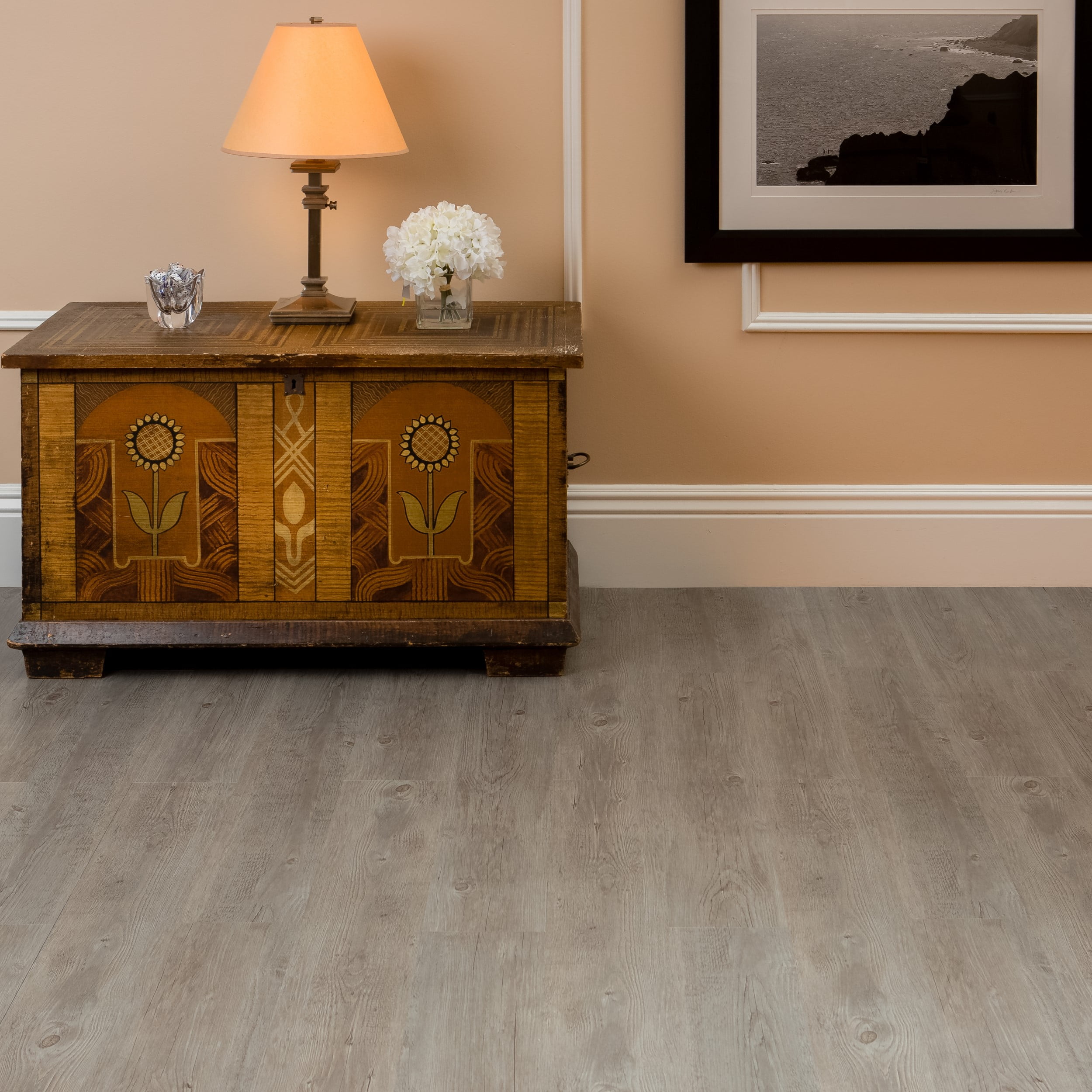 Achim Sterling 6"x36" 1.2mm Peel & Stick Vinyl Floor Planks 10 Planks/15 Sq. Ft. Light Grey Oak