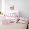 thumbnail image 6 of Erosebridal Pink Bowtie 7-Piece Twin Bedding Sets For Girls,3D Cartoon Cute Loves Pattern Bedding Comforter Set For Kids,Pink Reversible, 6 of 7