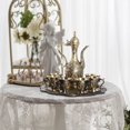 thumbnail image 4 of 7.5oz Vintage Coffee Pot and Cups Set Turkish Tea Set Tea Service Set Tea Set Teapot & Six Teacups Set with Tray for Living Room, Dining Room, Bedroom, Coffee Shop (Bronze), 4 of 14