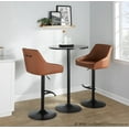 thumbnail image 2 of Hannah Adjustable Barstool Set of 2 Swivel, Black Bar Stools, Bar Chairs, Swivel Bar Stools Set of 2 with Back, Bar Height Stools Set of 2 (Camel Faux Leather), 2 of 6