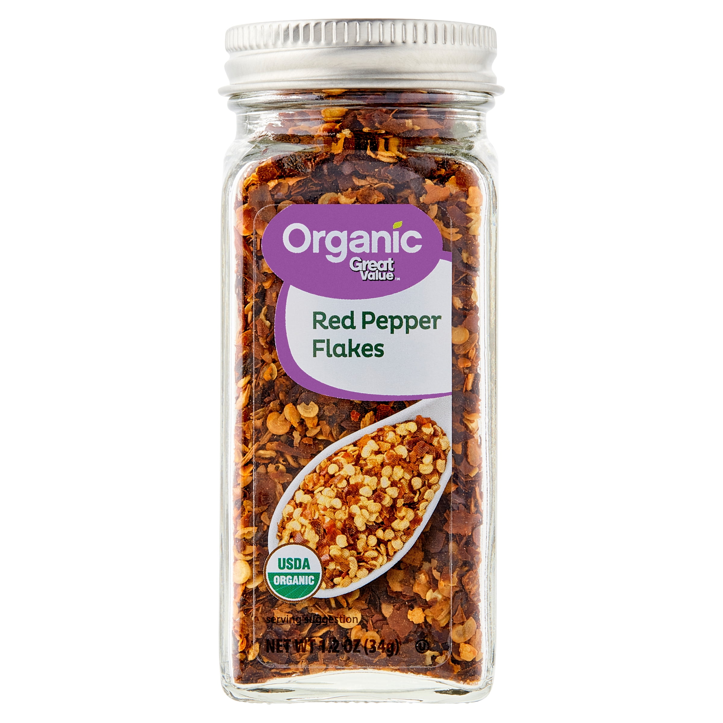 Great Value Organic Red Pepper Flakes, 1.2 oz
