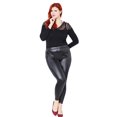 thumbnail image 3 of Fusipu Women Faux Leather Stretch Skinny Pants Leggings Plus Size Slim Fashion Trousers, 3 of 7
