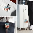 thumbnail image 6 of Santa Claus Beach Vacation Set of 2pcs PU Leather Round Suitcase Tags with Privacy Cover and Name ID Tag - Ideal for Travel Luggage, Handbags, Backpacks, School Bags, 6 of 6