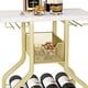 thumbnail image 4 of Yeshouse Botellero de suelo independiente, mesa de minibar multifuncional con estantes de almacenamiento, portabotellas de esquina y soporte rústico para copas de vino para comedor o sala de estar, 4 of 8