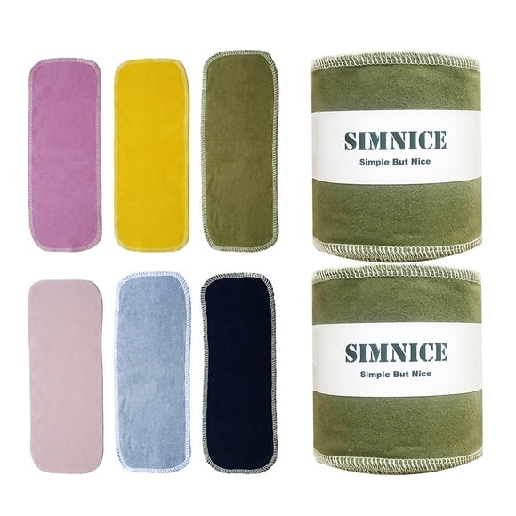 Simnice Reusable Toilet Paper Cloth — 60 Pack Reusable Paperless Paper Towels, Cotton Flannel Washable Re-Rollable Cloth Toilet Paper Bidet Towels, Solid
