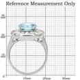 thumbnail image 2 of Womans Silver Aquamarine Ring Anillo Para Mujer y Ninos Unisex Kids 316L Stainless Steel Ring with Synthetic Spinel in London Light Blue, 2 of 5