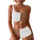 thumbnail image 1 of WILLBEST Conjuntos de Bikini Para Mujer, Trajes de Baño de Dos Piezas Con Cuello Cuadrado Fruncido, Trajes de Baño de Cintura Alta, 1 of 6