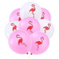 thumbnail image 1 of KAKOWELY 20 globos de látex de 25 cm para fiesta hawaiana, diseño de flamencos (10 blancos + 10 rosas), 1 of 5
