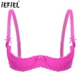 thumbnail image 2 of Sujetador de encaje con aro push-up para mujer, lencería con relleno de esponja, ropa interior, copas abiertas, pezones expuestos, sujetador Sexy erótico, 1/2 Copa, 2 of 5