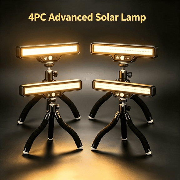 RXTIUX Solar Clip Lights, IP44 Waterproof, Warm White, 4-Piece