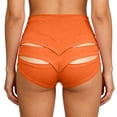 thumbnail image 6 of LVHAOGJOB Womens Comfy Shorts Elastic Waist Solid Color Breathable Shorts Pants for Women Orange, 6 of 6