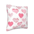 thumbnail image 2 of ZNDUO Square Home Decorative Throw Pillows, Corduroy Pink Watercolor Heart Doodle Pattern Couch Pillows, Throw Pillows for Bed, 18"x18", 2 of 8