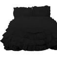 thumbnail image 2 of D.N.G. BEDDINGS 5 Piece 100% Egyptian Cotton Circle Ruffle Comforter Set, 550 GSM Filled Microfiber - Twin/TwinXL Size, Black Color - 800 Thread Count, 2 of 5