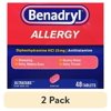 (2 pack) Benadryl Ultratabs Allergy Relief Diphenhydramine Antihistamine 25mg, 48 ct