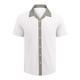thumbnail image 2 of Camisas Vaqueras Para Hombre Manga Corta Camisa de manga corta con botón de solapa a juego para hombre (Green, XXL), 2 of 6