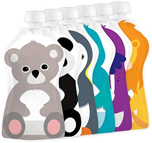 Squooshi Reusable Food Pouches | 6 Small 3.4 oz Pouches