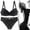 Black, variant on FUNUONY Women's Underwire Lace Bras Pu Sh Up Bra and Bikini Pan Ties Sets Push Up Bra and Panty Sets for Women Underwear Sets for Women Full Coverage Bra Black 85C