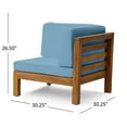 thumbnail image 6 of Noble House Oana Outdoor Modular Loveseat Teak & Blue, 6 of 7