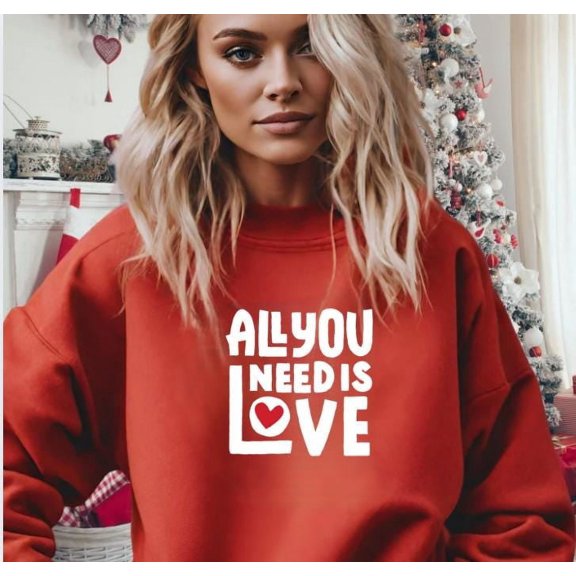 All You Need Is Love (White Lettering) Sweatshirt, Valentine Day, Love, Hearts, Unisex Sweatshirt, Valentine Gift, Cupid Arrows, Amor
