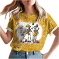 thumbnail image 5 of Jsaierl Women's Mardi Gras Shirts Cute Carnival Themed Mask Graphic Tees Trendy Short Sleeve T Shirts Blouses Dressy Casual Round Neck Parade Tops, 5 of 6