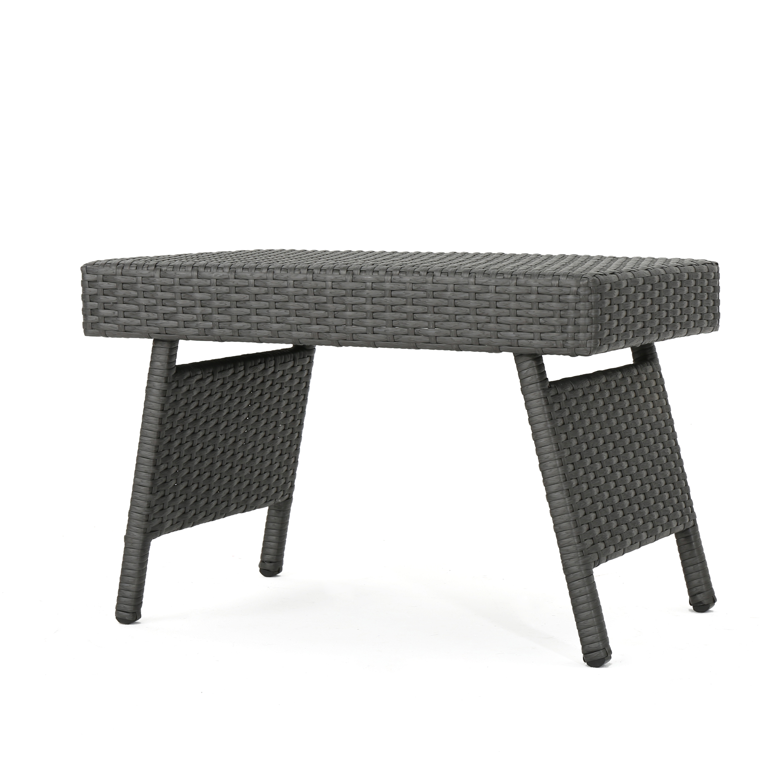Solaris Outdoor Grey Wicker Armed Chaise Lounge with matching Wicker Accent Table, Grey - image 5 of 6