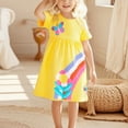 thumbnail image 1 of Ugoldhm Girls Cotton Summer Midi Dress - Crew Neck Short Sleeve Cozy Dresses, 2-8T, 1 of 3