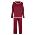 thumbnail image 6 of UAMVSH Pajamas Set for Women Soft Comfy Pjs Sets Long Sleeve Sleepwear with Pants Loungewear Matching Outfit, 6 of 7