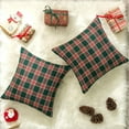 thumbnail image 3 of AQOTHES Pack of 2 Christmas Plaid Decorative Throw Pillow Covers Scottish Tartan Cushion Case for Farmhouse Home Holiday Decor Red and Green, 20 x 20 Inches, 3 of 6
