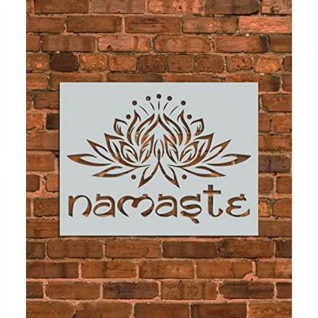 Namaste Yoga Stencil Template - Reusable Stencil -