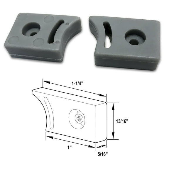 Gordon Glass® Top or Bottom Guide Rail Bumper Stopper for Frameless Glass Sliding Shower Doors
