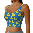 thumbnail image 2 of Fotbe Rubber Duck Sujetador Deportivo Largo sin Aros para Mujer con Almohadillas y Soporte Medio, Transpirable y Absorbente, Camiseta Tipo Chaleco o Tank Top-XX-Large, 2 of 8