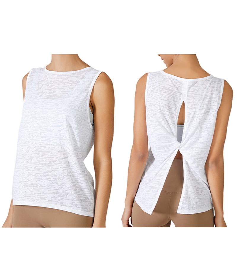 Sleeveless Quick-Drying Vest for Women, Sports Cover-Up, Running,Loose Large Size Yoga Clothes White S