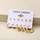 thumbnail image 4 of HomeKingdee 6 Pcs Alloy Geometric Round Earrings Set - Gold Color​ Color Earring Studs for Wedding Party Gift Occasions, 4 of 9
