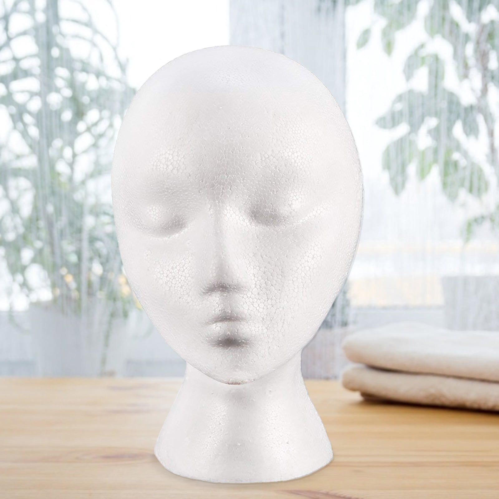 Grandest Birch Foam Mannequin Head,Reusable Head Model Mannequin Head Wig Holder Cap Display Stand for Salon Home-White