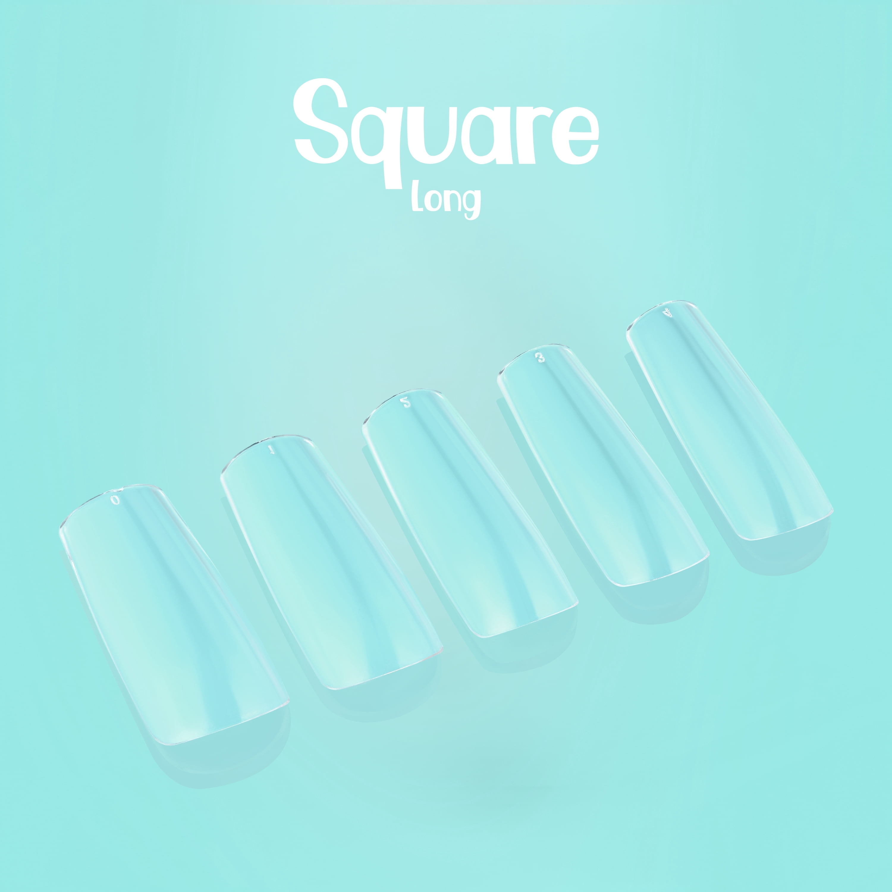 NABulous™ Clear Square Long Soft Gel Nail Starter Kit | Professional Nail Kit | Long Length Full Cover Nail Tips | DIY Manicure Essentials (Square Long)
