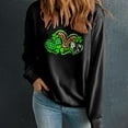 thumbnail image 3 of Charella Sweatshirts for Women St Patricks Day Decorations Long Sleeve Crewneck Tops 2024 Trendy T-shirt,Black,XL, 3 of 5