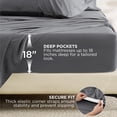 thumbnail image 3 of Juego de sábanas Bedsure Deep Pocket Twin, 4 piezas, poliéster, gris, 3 of 7