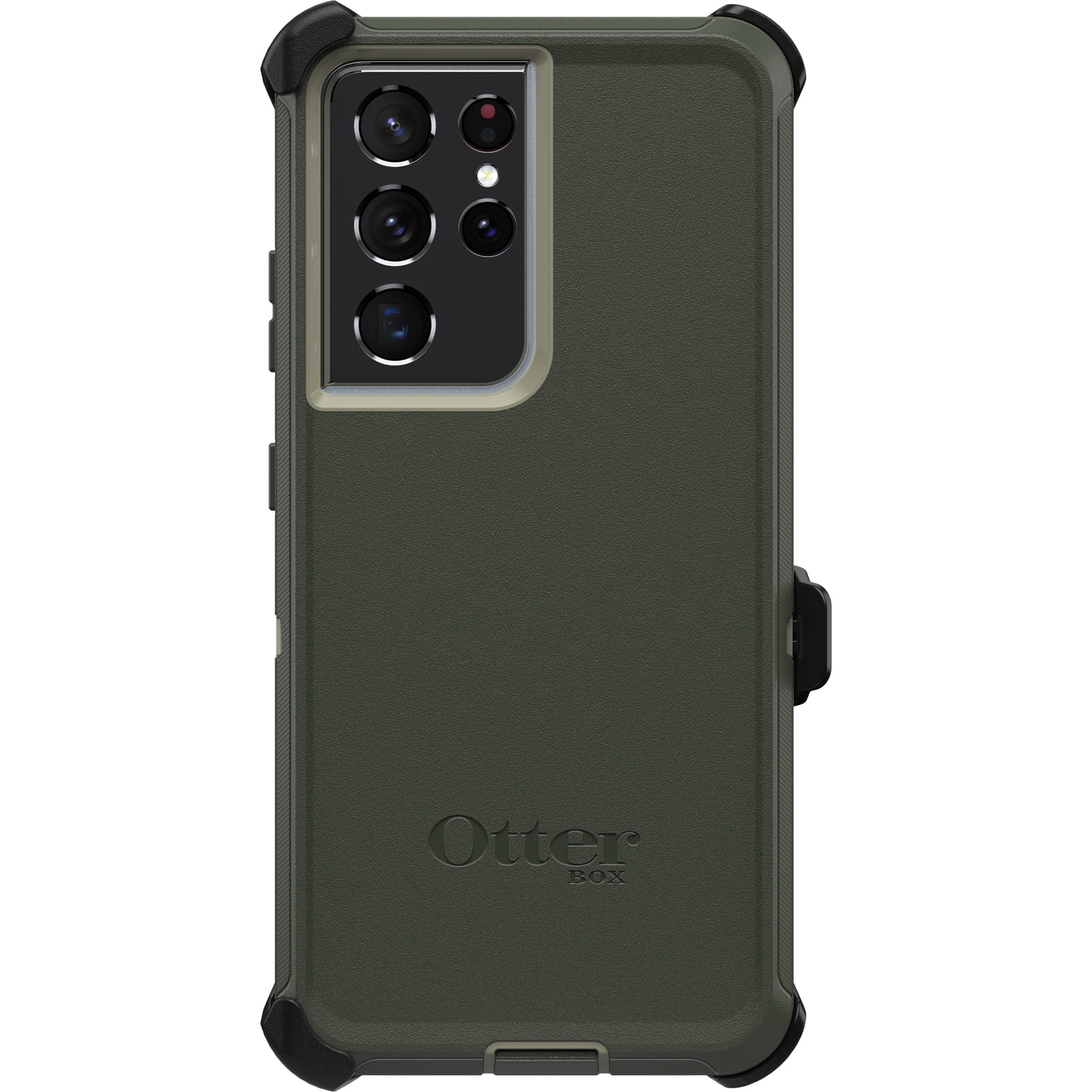 OtterBox Galaxy S21 Ultra 5G (Only) - Defender Series Screenless Edition Case - Lichen The Trek (Green) - Holster Clip Included - Non-Retail Packaging