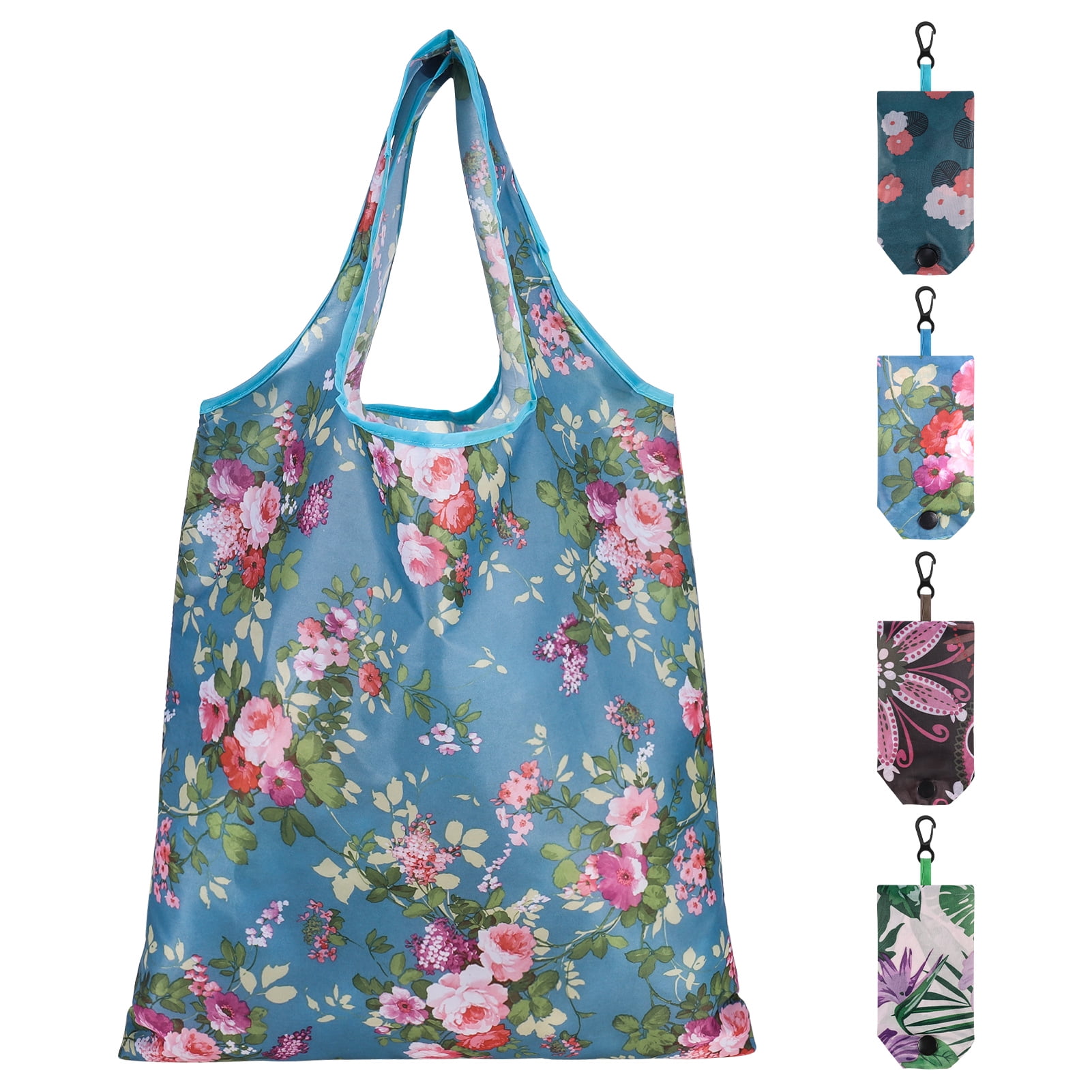 Abaima 4 Pack Foldable Reusable Grocery Tote Bags, Large Washable