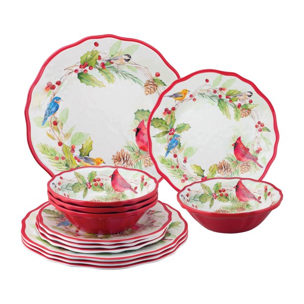 Gourmet Art 12Piece Melamine Dinnerware Set, Includes Dinner Plates