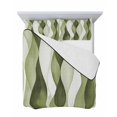 thumbnail image 7 of Quilts Twin Size Bedding Set, Sage Green Stripes Lightweight Quilted Comforter, Retro Farmhouse Abstract Ripple Soft Reversible Bedspread Coverlet with Pillow Covers for All Season, 68" x 86", 7 of 7