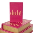thumbnail image 6 of DecMode Text "Ooh La La" Faux Book Storage Red Faux Leather Decorative Box with Gold Lettering, 3 Count, 6 of 20