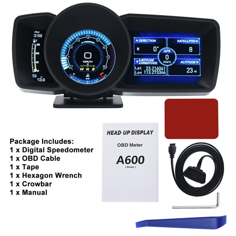 Geloo Digital OBD2 GPS Speedometer Universal Car HUD Head Up