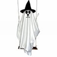 thumbnail image 2 of 53.15 Inch Halloween Swing Ghost Hanging Ornament,Ghost On Swing Figurine, Front Door Hanging Ghost, Large Swinging Ghost Outdoor Decor for Halloween Yard Porch Home Party Decorations, 2 of 7